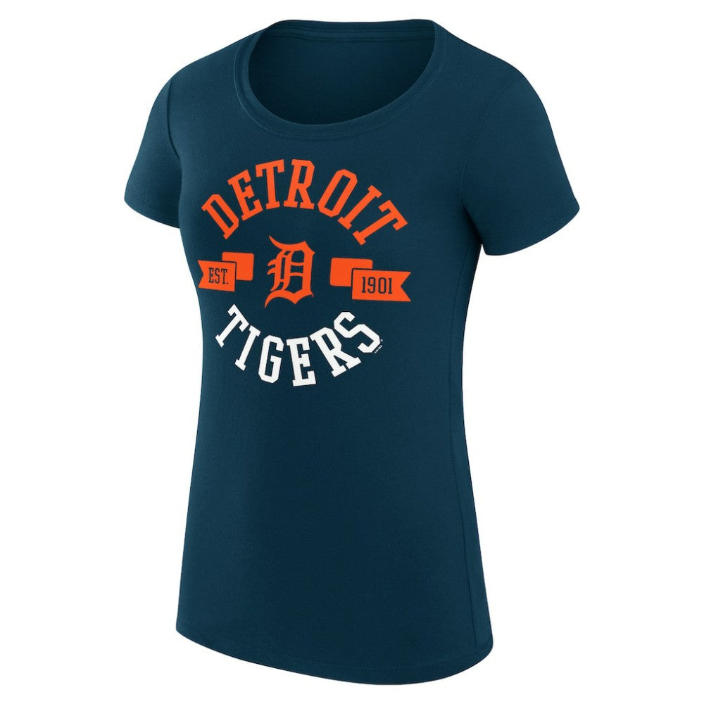 Detroit Tigers G-III 4Her by Carl Banks Women's Super-Slim Fit Lightweight City Graphic T-Shirt Navy