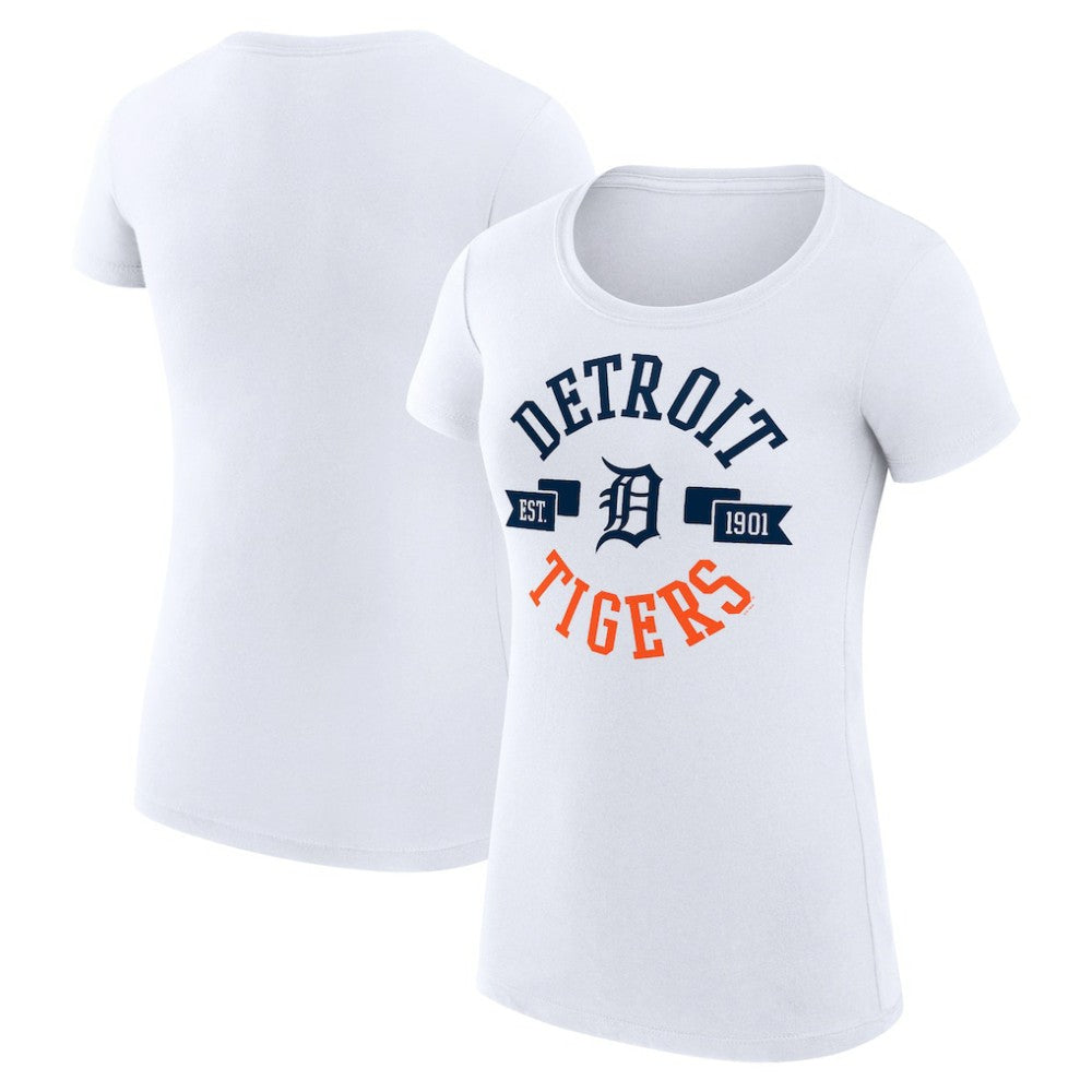Detroit Tigers G-III 4Her by Carl Banks Women's Super-Slim Fit Lightweight City Graphic T-Shirt White