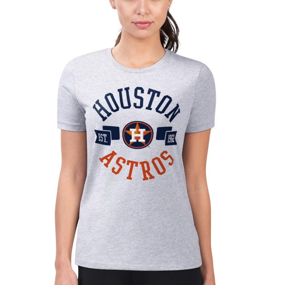 Houston Astros G-III 4Her by Carl Banks Women's Super-Slim Fit Lightweight City Graphic T-Shirt Heather Gray