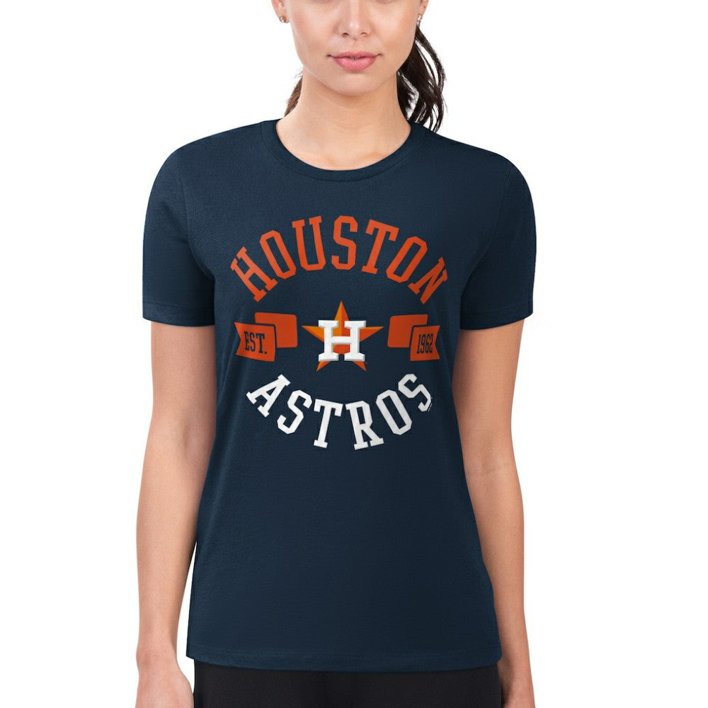 Houston Astros G-III 4Her by Carl Banks Women's Super-Slim Fit Lightweight City Graphic T-Shirt Navy