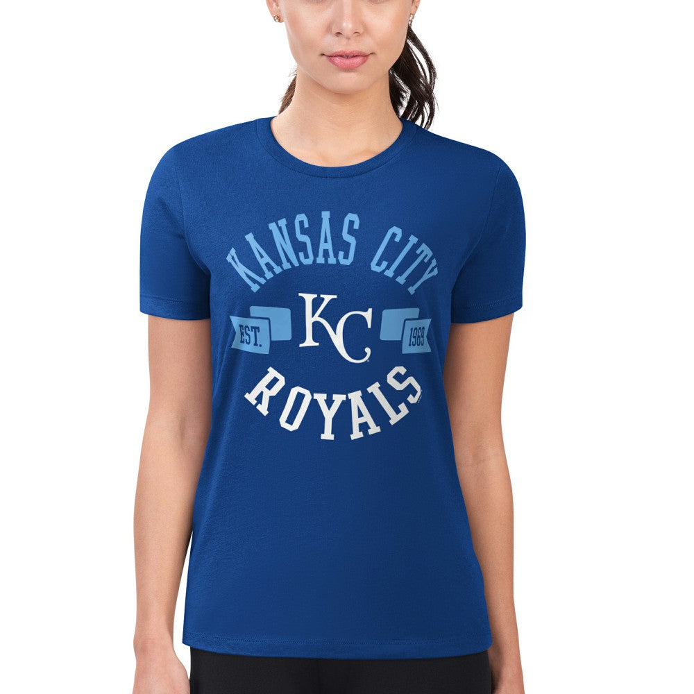 Kansas City Royals G-III 4Her by Carl Banks Women's Super-Slim Fit Lightweight City Graphic T-Shirt Royal