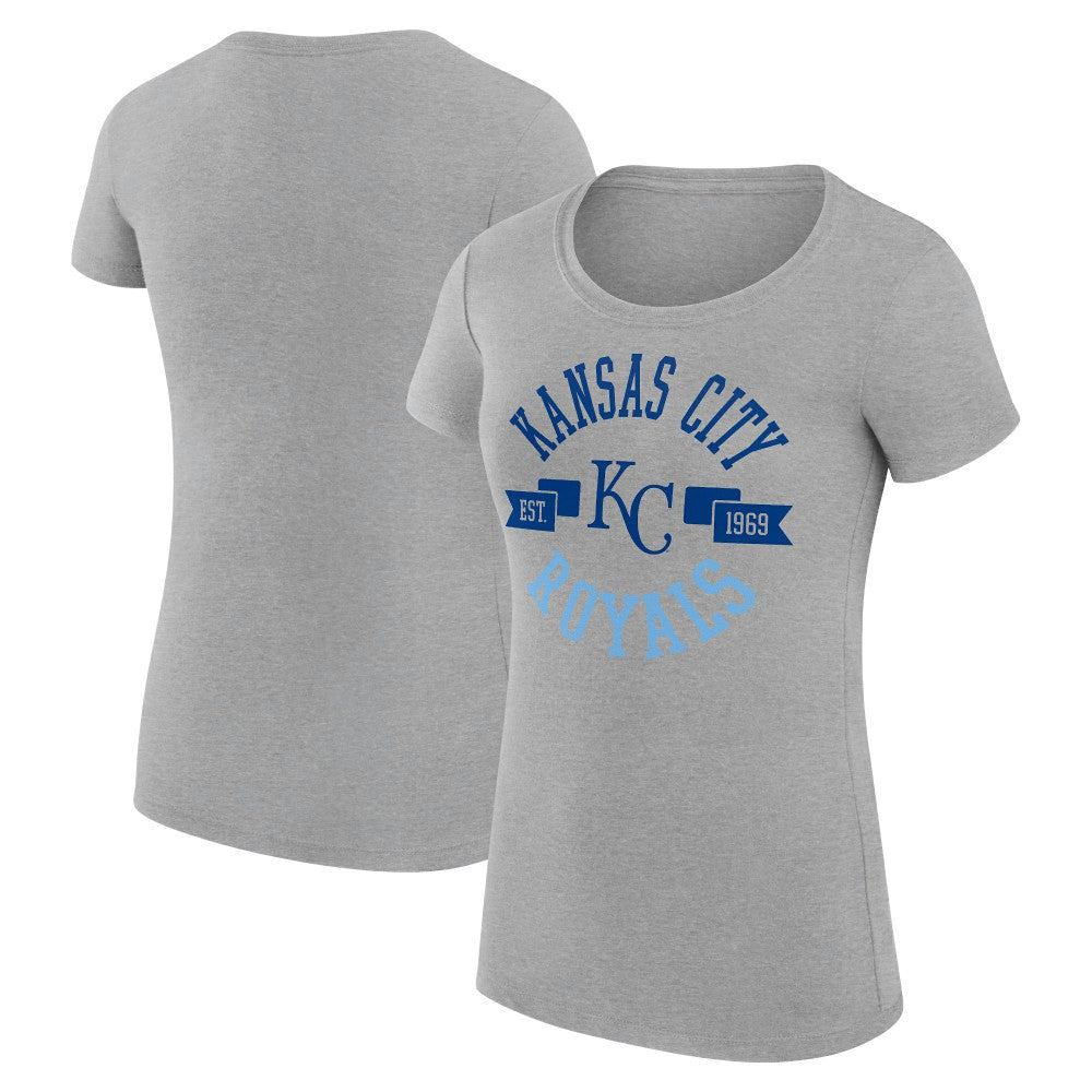 Kansas City Royals G-III 4Her by Carl Banks Women's Super-Slim Fit Lightweight City Graphic T-Shirt Heather Gray