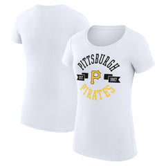 Pittsburgh Pirates G-III 4Her by Carl Banks Women's Super-Slim Fit Lightweight City Graphic T-Shirt White