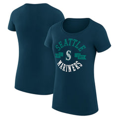 Seattle Mariners G-III 4Her by Carl Banks Women's Super-Slim Fit Lightweight City Graphic T-Shirt Navy