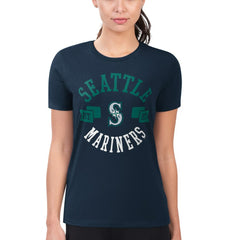 Seattle Mariners G-III 4Her by Carl Banks Women's Super-Slim Fit Lightweight City Graphic T-Shirt Navy