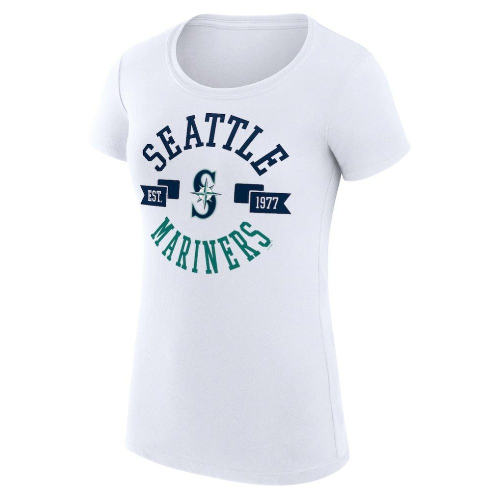 Seattle Mariners G-III 4Her by Carl Banks Women's Super-Slim Fit Lightweight City Graphic T-Shirt White