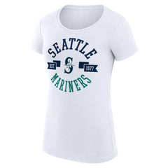 Seattle Mariners G-III 4Her by Carl Banks Women's Super-Slim Fit Lightweight City Graphic T-Shirt White
