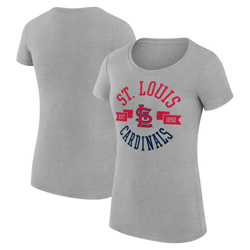 St. Louis Cardinals G-III 4Her by Carl Banks Women's Super-Slim Fit Lightweight City Graphic T-Shirt Heather Gray