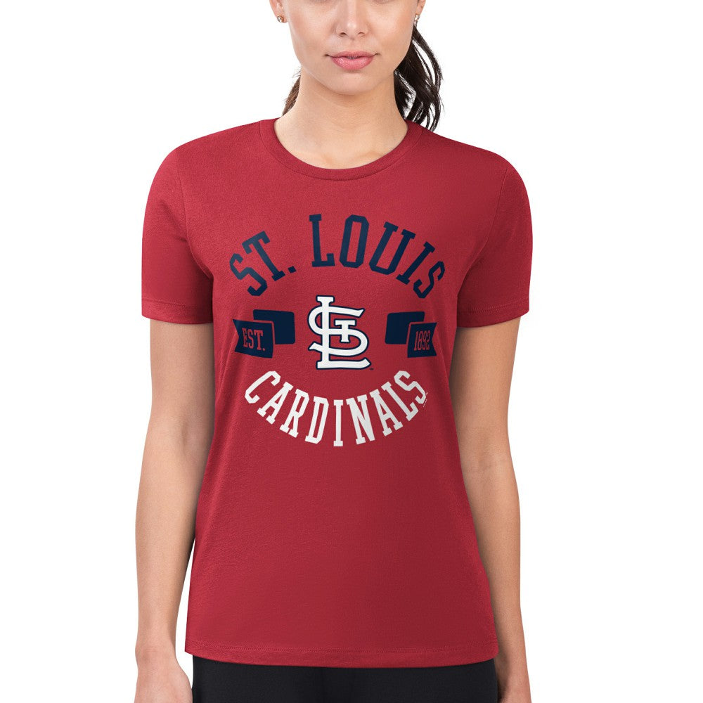 St. Louis Cardinals G-III 4Her by Carl Banks Women's Super-Slim Fit Lightweight City Graphic T-Shirt Red