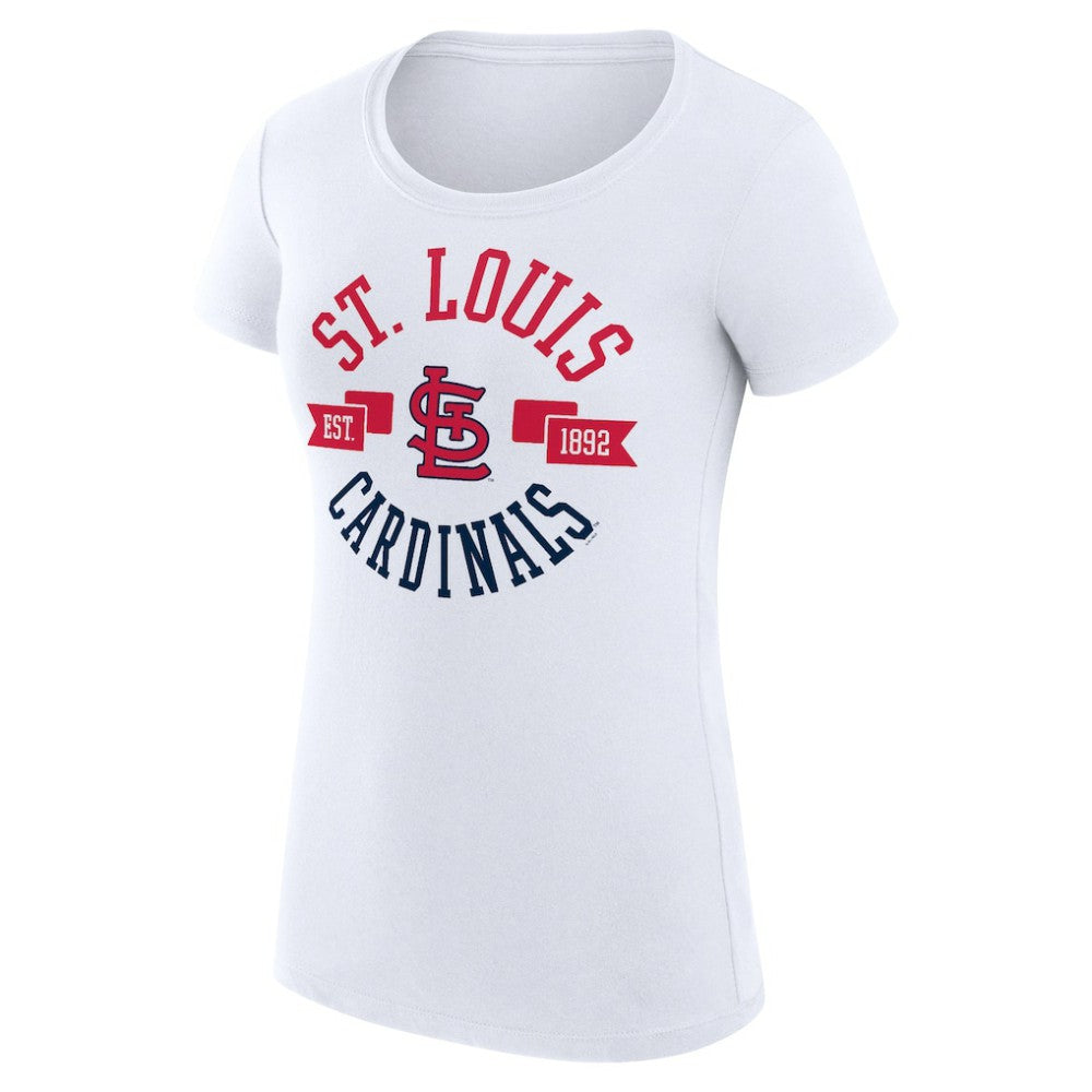 St. Louis Cardinals G-III 4Her by Carl Banks Women's Super-Slim Fit Lightweight City Graphic T-Shirt White