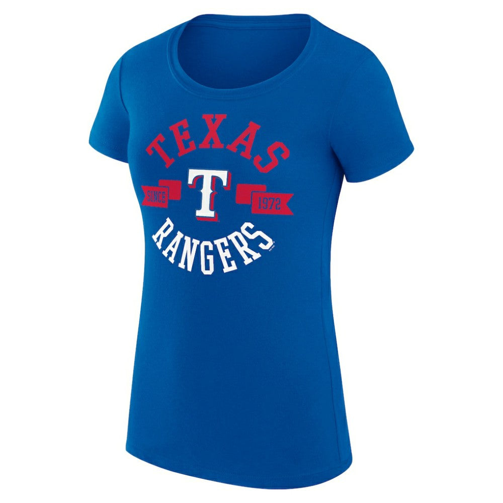 Texas Rangers G-III 4Her by Carl Banks Women's Super-Slim Fit Lightweight City Graphic T-Shirt Royal