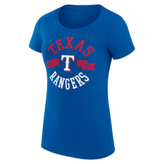 Texas Rangers G-III 4Her by Carl Banks Women's Super-Slim Fit Lightweight City Graphic T-Shirt Royal