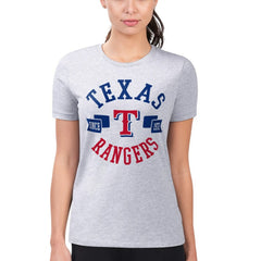 Texas Rangers G-III 4Her by Carl Banks Women's Super-Slim Fit Lightweight City Graphic T-Shirt Heather Gray