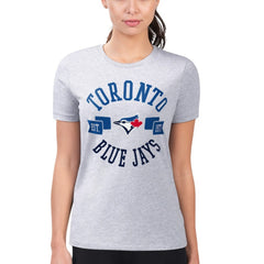Toronto Blue Jays G-III 4Her by Carl Banks Women's Super-Slim Fit Lightweight City Graphic T-Shirt Heather Gray