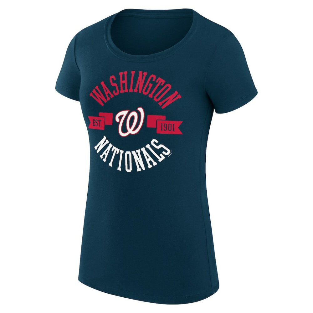 Washington Nationals G-III 4Her by Carl Banks Women's Super-Slim Fit Lightweight City Graphic T-Shirt Navy