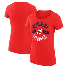 Washington Nationals G-III 4Her by Carl Banks Women's Super-Slim Fit Lightweight City Graphic T-Shirt Red