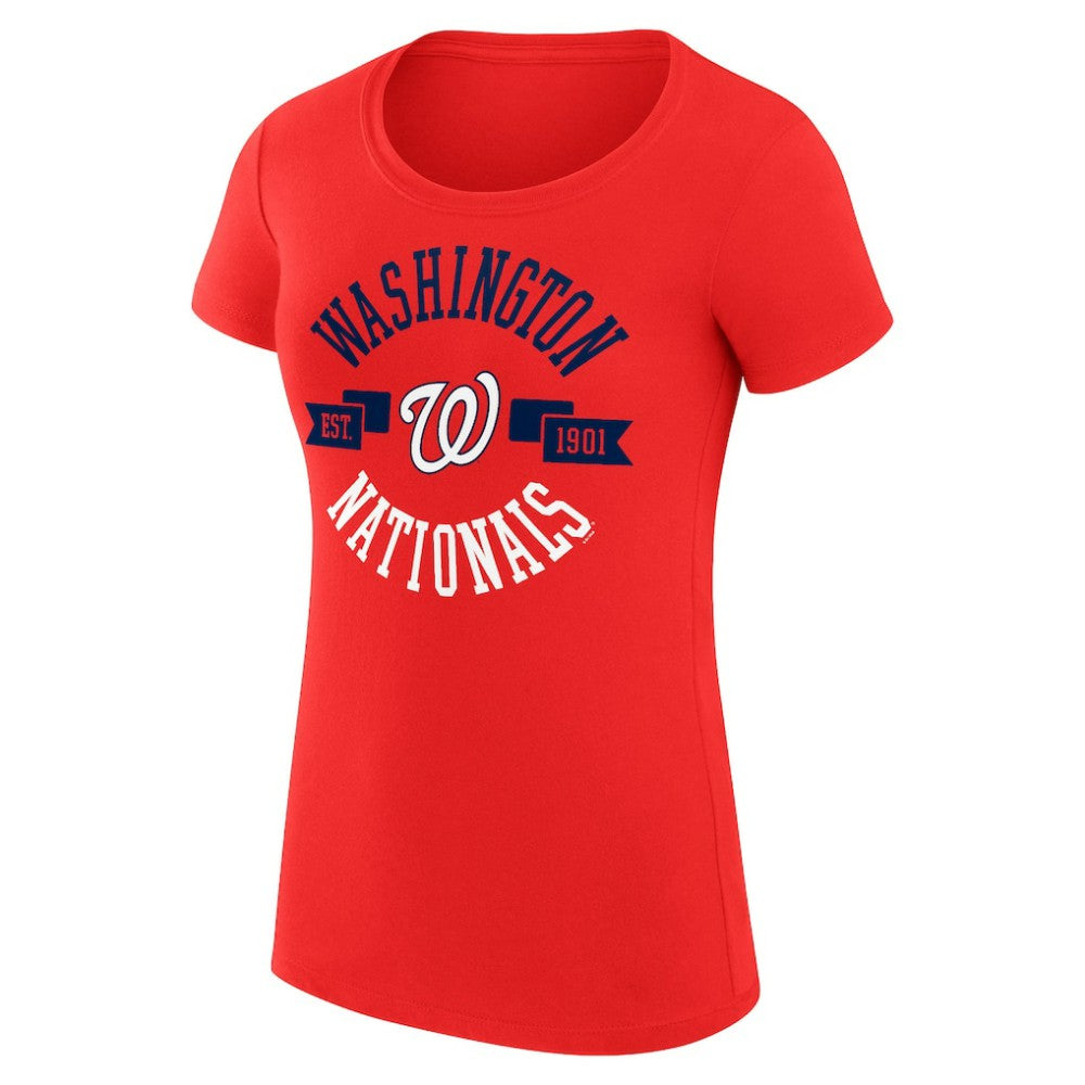 Washington Nationals G-III 4Her by Carl Banks Women's Super-Slim Fit Lightweight City Graphic T-Shirt Red