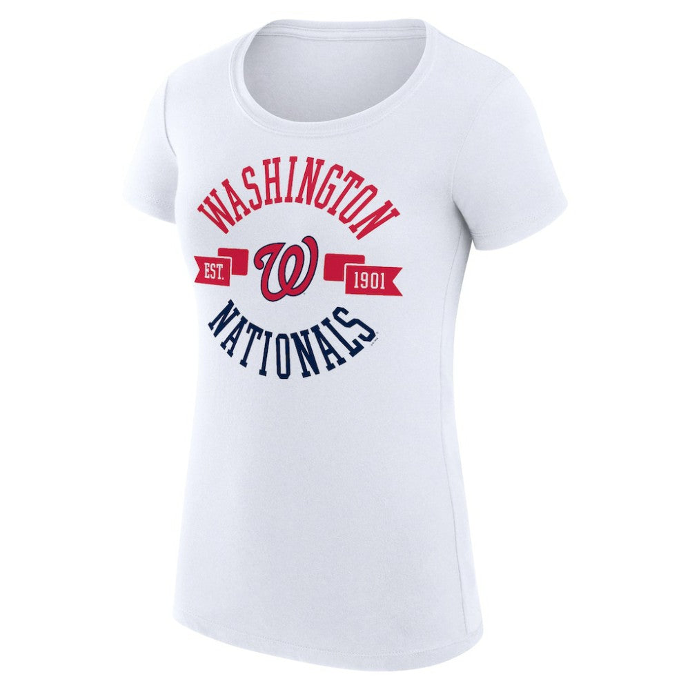Washington Nationals G-III 4Her by Carl Banks Women's Super-Slim Fit Lightweight City Graphic T-Shirt White