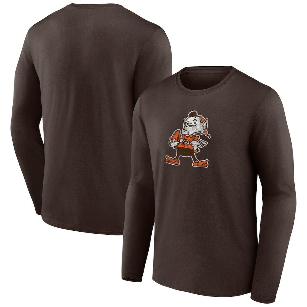 Cleveland Browns Throwback Long Sleeve T-Shirt - Brown sale