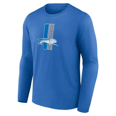 Detroit Lions Throwback Long Sleeve T-Shirt - Blue outlet