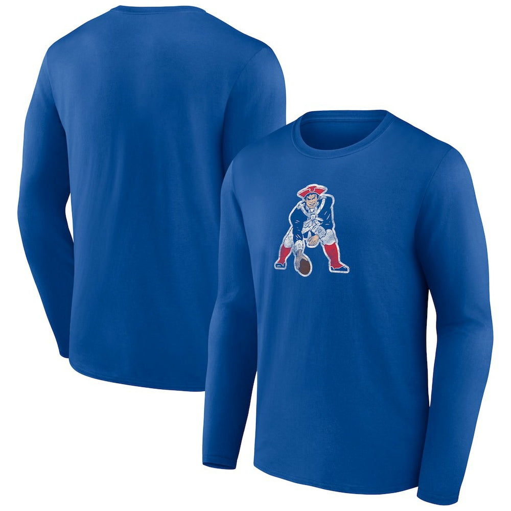 New England Patriots Throwback Long Sleeve T-Shirt - Royal for sale