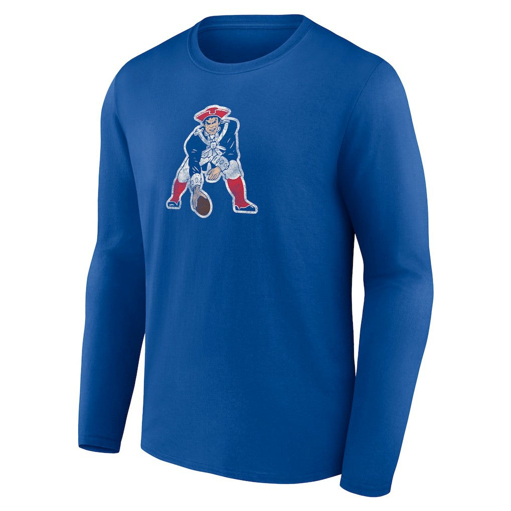 New England Patriots Throwback Long Sleeve T-Shirt - Royal for sale