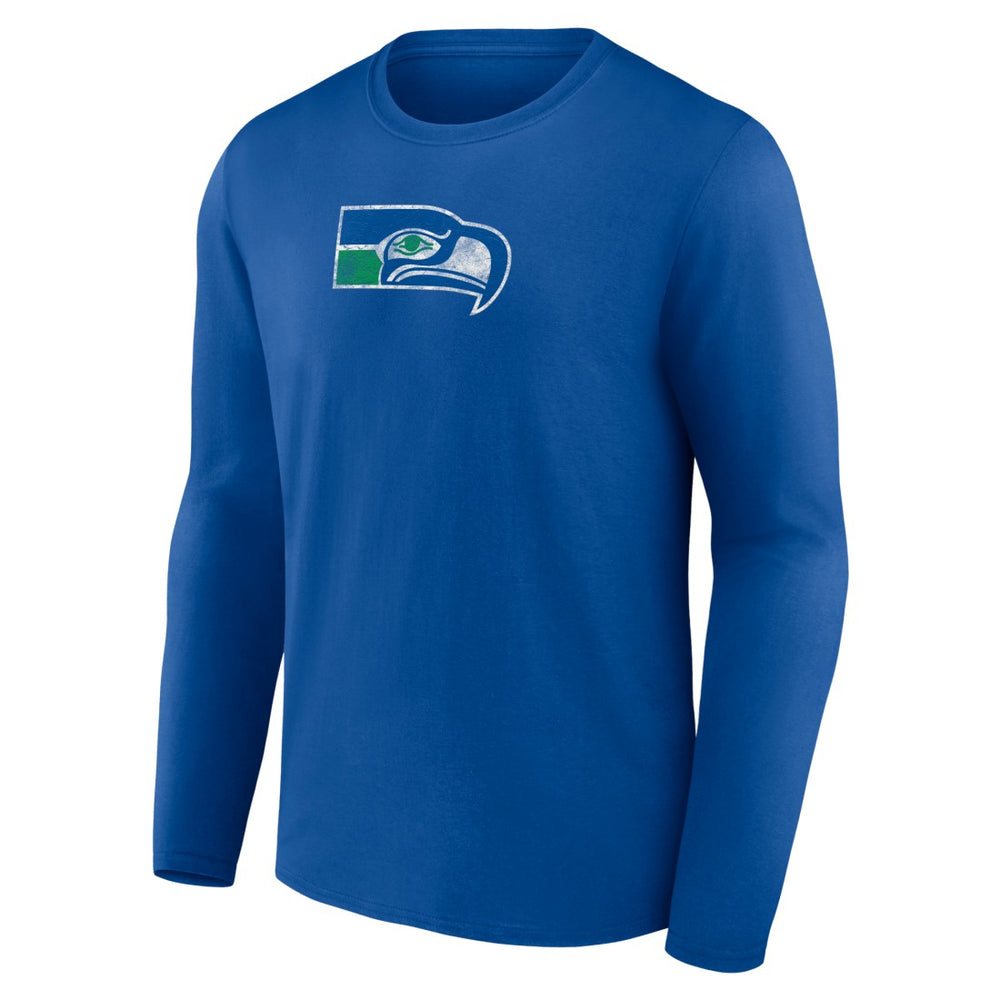Seattle Seahawks Throwback Long Sleeve T-Shirt - Royal on sale