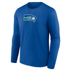 Seattle Seahawks Throwback Long Sleeve T-Shirt - Royal on sale