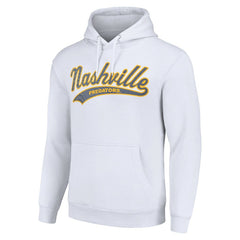 Nashville Predators Starter Tailsweep Fleece Tri-Blend Pullover Hoodie - White Hoodies