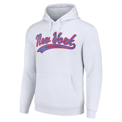 New York Rangers Starter Tailsweep Fleece Tri-Blend Pullover Hoodie - White Hoodies