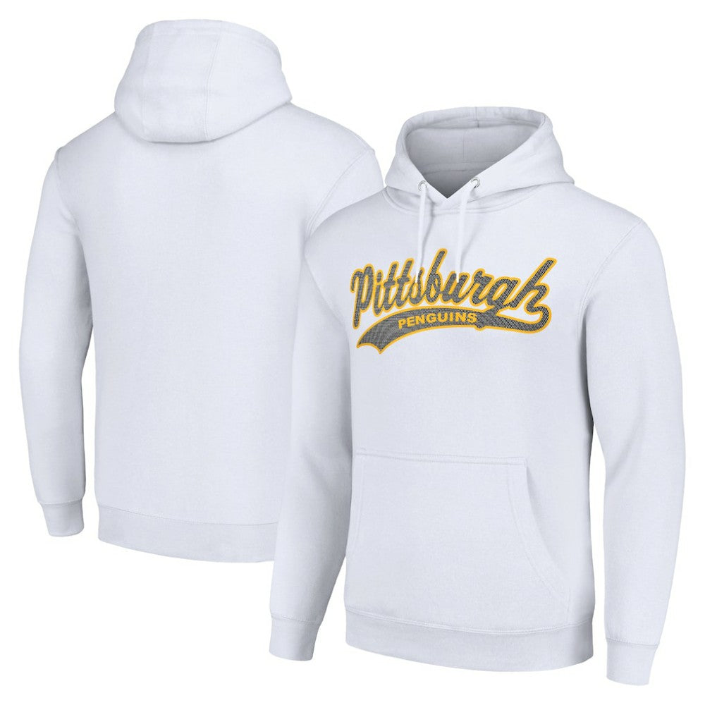 Pittsburgh Penguins Starter Tailsweep Fleece Tri-Blend Pullover Hoodie - White Hoodies