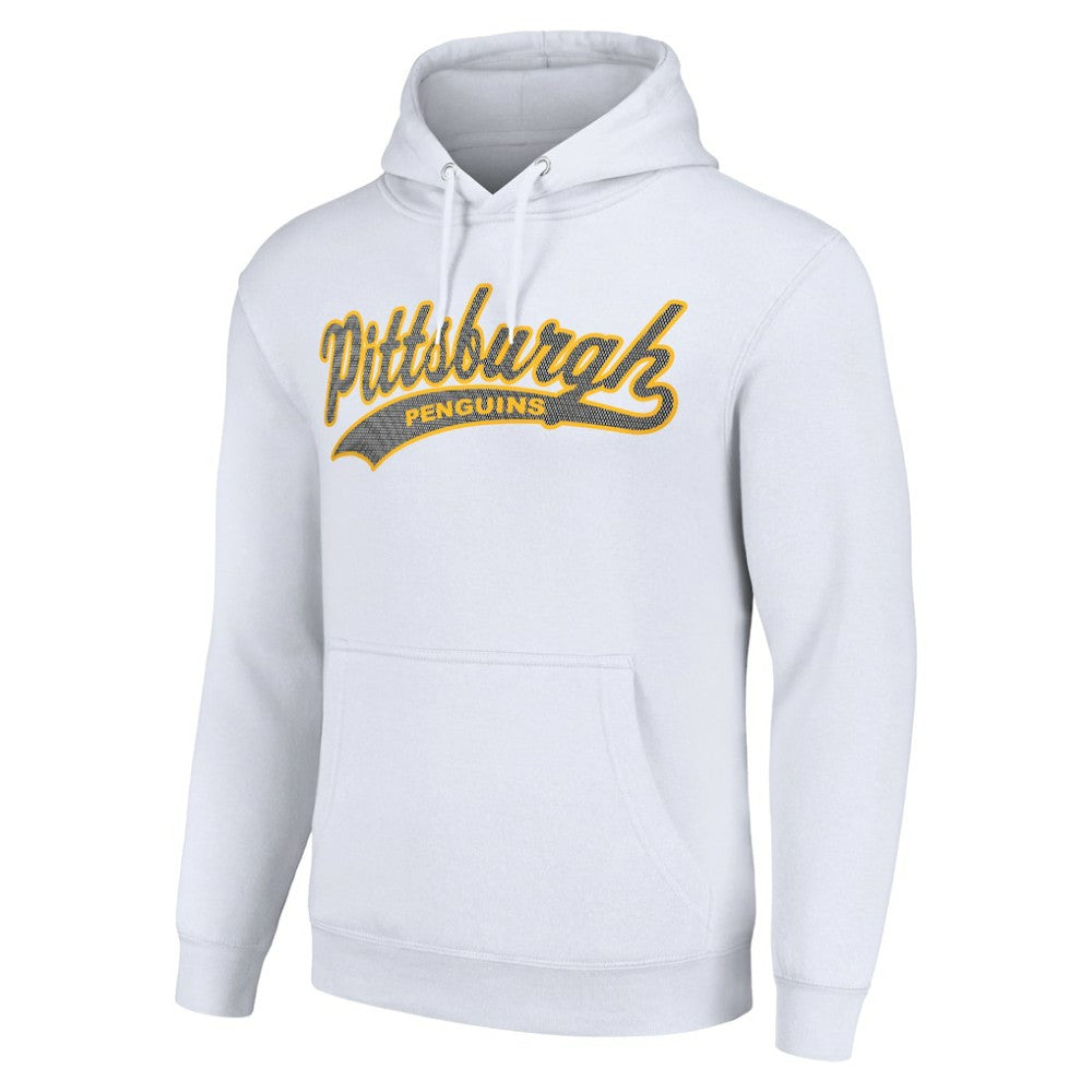 Pittsburgh Penguins Starter Tailsweep Fleece Tri-Blend Pullover Hoodie - White Hoodies