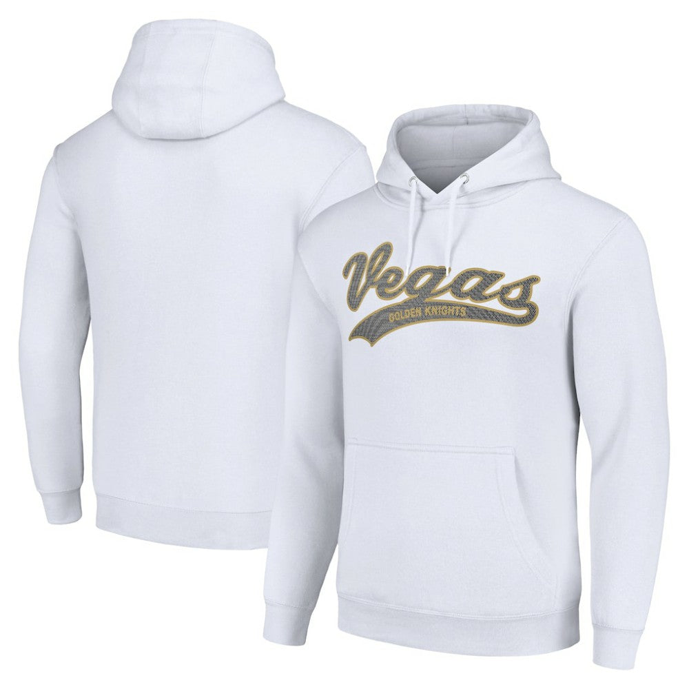 Vegas Golden Knights Starter Tailsweep Fleece Tri-Blend Pullover Hoodie - White Hoodies