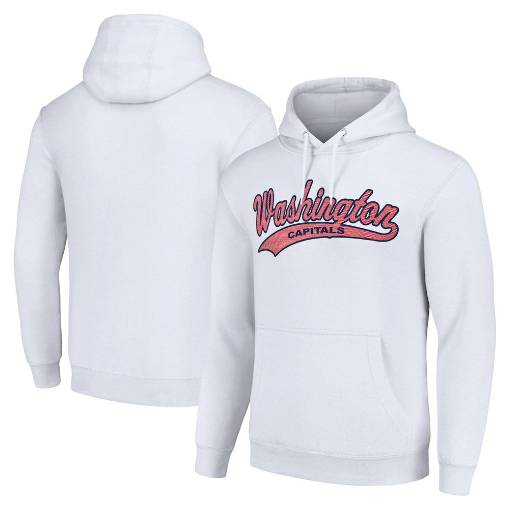 Washington Capitals Starter Tailsweep Fleece Tri-Blend Pullover Hoodie - White Hoodies