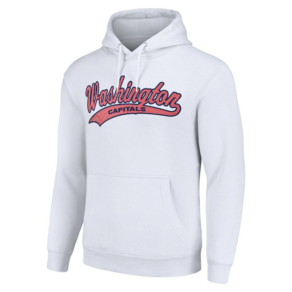 Washington Capitals Starter Tailsweep Fleece Tri-Blend Pullover Hoodie - White Hoodies
