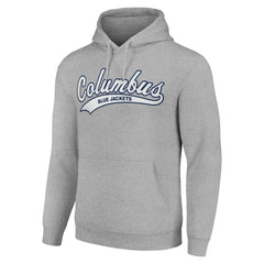 Columbus Blue Jackets Starter Tailsweep Fleece Tri-Blend Pullover Hoodie - Heather Gray Hoodies