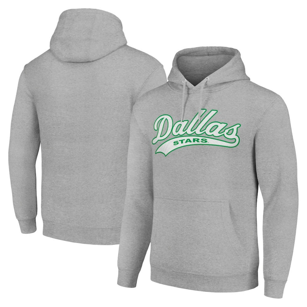 Dallas Stars Starter Tailsweep Fleece Tri-Blend Pullover Hoodie - Heather Gray Hoodies