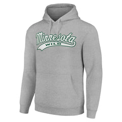 Minnesota Wild Starter Tailsweep Fleece Tri-Blend Pullover Hoodie - Heather Gray Hoodies