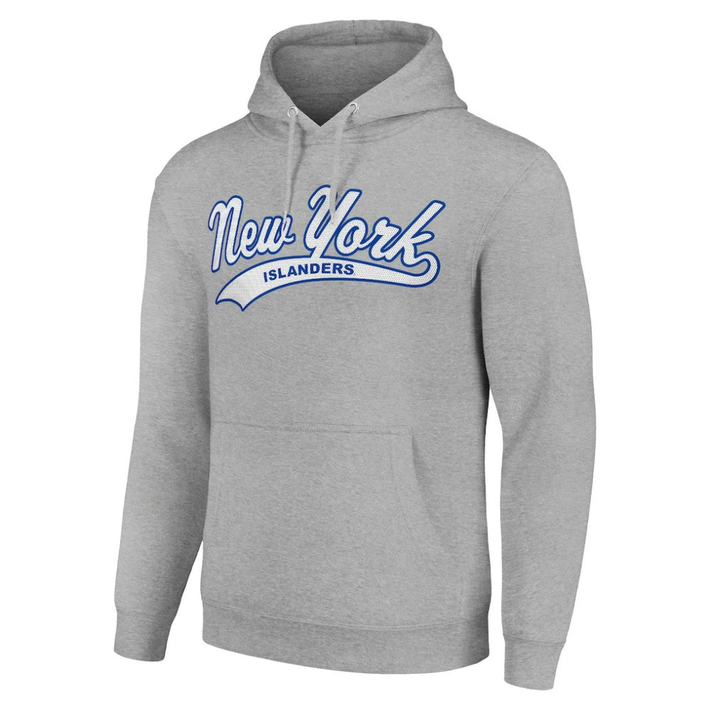 New York Islanders Starter Tailsweep Fleece Tri-Blend Pullover Hoodie - Heather Gray Hoodies
