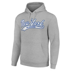 New York Islanders Starter Tailsweep Fleece Tri-Blend Pullover Hoodie - Heather Gray Hoodies