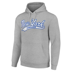 New York Rangers Starter Tailsweep Fleece Tri-Blend Pullover Hoodie - Heather Gray Hoodies