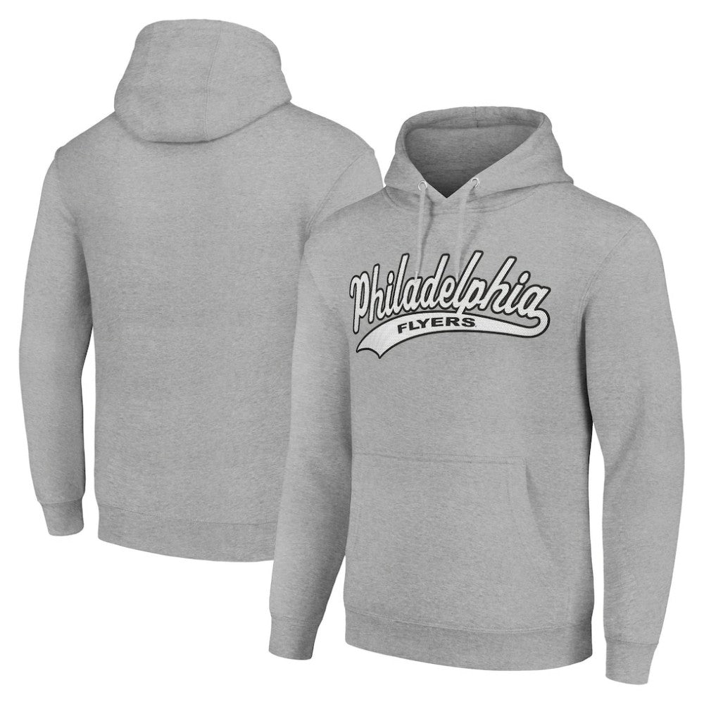 Philadelphia Flyers Starter Tailsweep Fleece Tri-Blend Pullover Hoodie - Heather Gray Hoodies