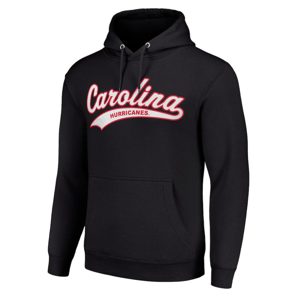 Carolina Hurricanes Starter Tailsweep Fleece Tri-Blend Pullover Hoodie - Black Hoodies