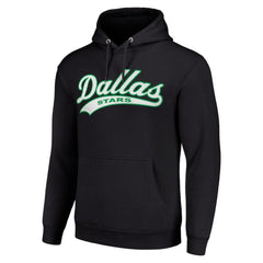 Dallas Stars Starter Tailsweep Fleece Tri-Blend Pullover Hoodie - Black Hoodies
