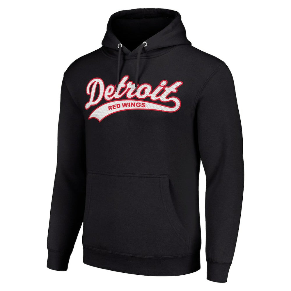 Detroit Red Wings Starter Tailsweep Fleece Tri-Blend Pullover Hoodie - Black Hoodies