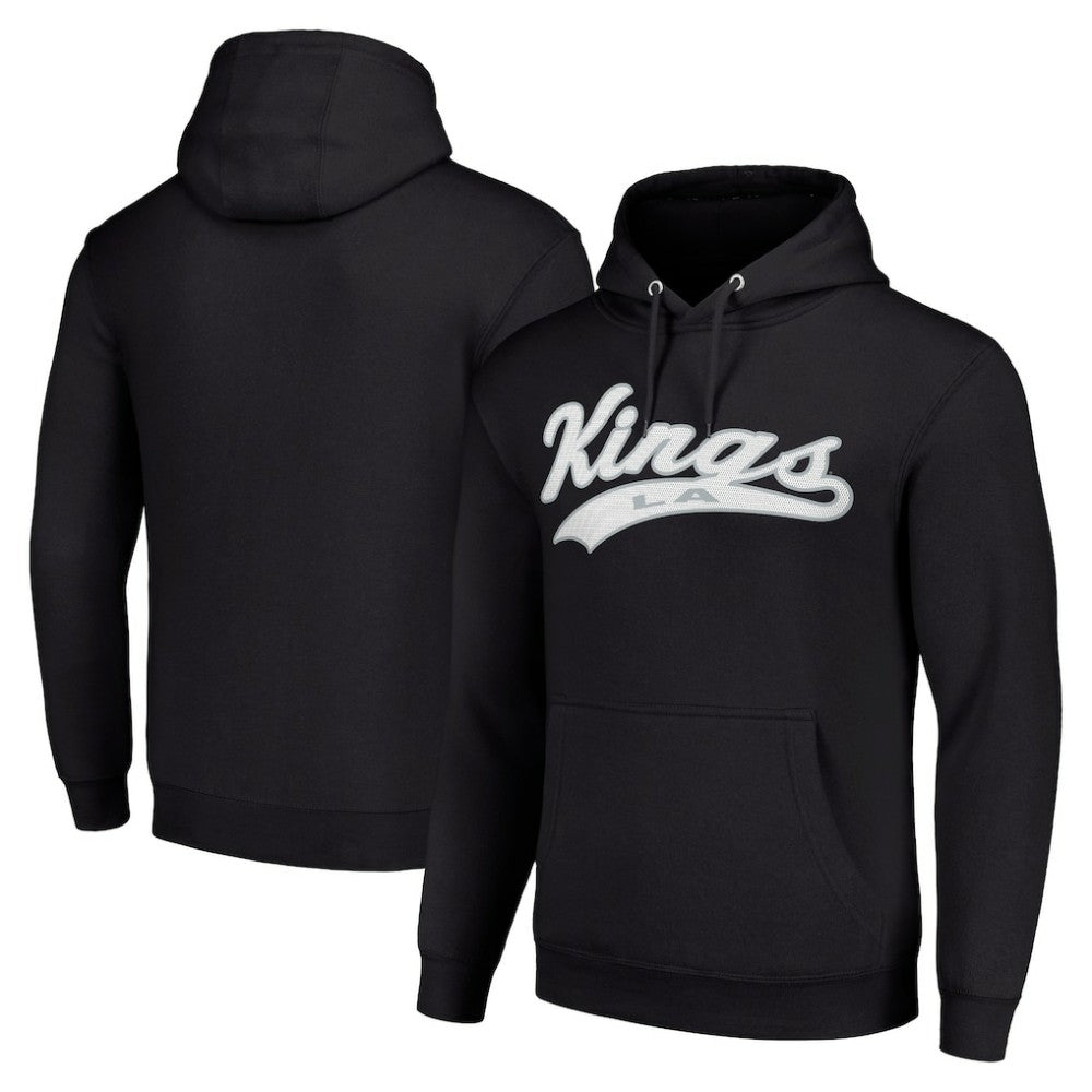 Los Angeles Kings Starter Tailsweep Fleece Tri-Blend Pullover Hoodie - Black Hoodies