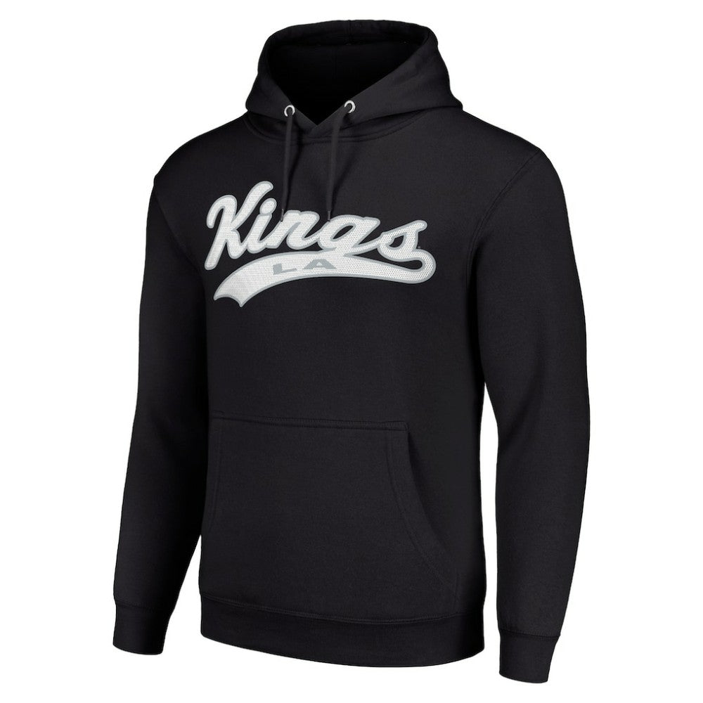 Los Angeles Kings Starter Tailsweep Fleece Tri-Blend Pullover Hoodie - Black Hoodies