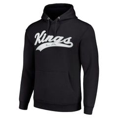 Los Angeles Kings Starter Tailsweep Fleece Tri-Blend Pullover Hoodie - Black Hoodies