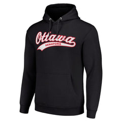 Ottawa Senators Starter Tailsweep Fleece Tri-Blend Pullover Hoodie - Black Hoodies