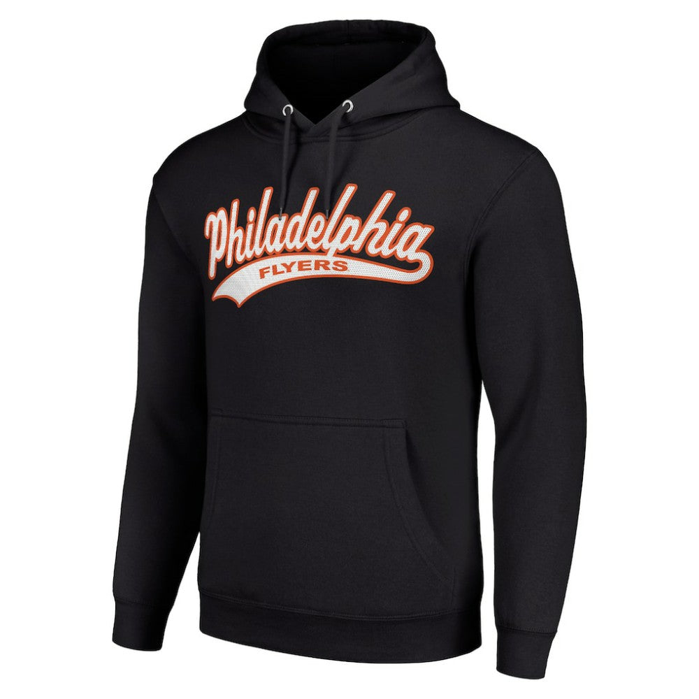 Philadelphia Flyers Starter Tailsweep Fleece Tri-Blend Pullover Hoodie - Black Hoodies